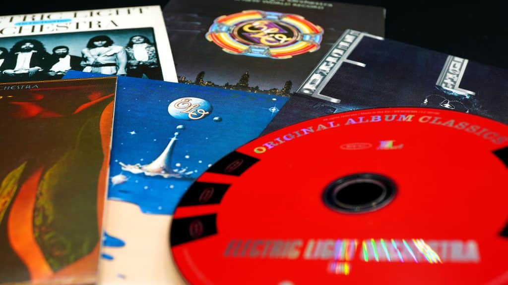 A collection of Electric Light Orchestra's CDs.