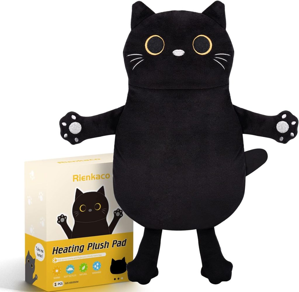 Product image of black cat heating pad from Rienkaco.