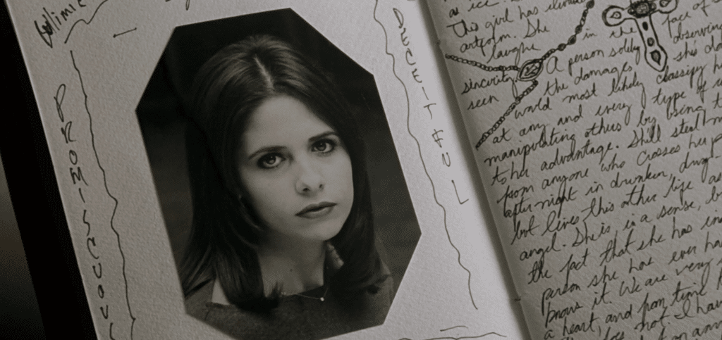 Diary entry with text and a picture of Kathryn.