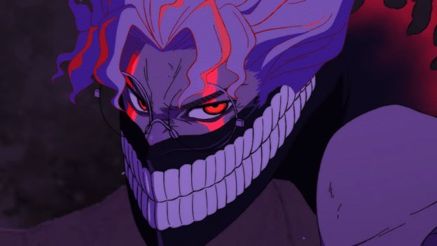 Main Character, Okarun staring at the camera, now transformed