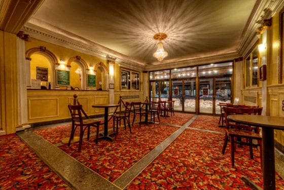 The lobby of the Dedham Community Theatre. Credit: Dedham Community Theatre.