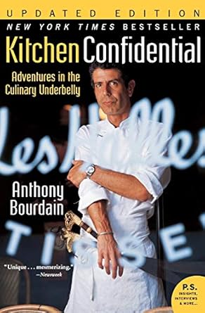 Cover shows Anthony Bourdain standing in his white chef's uniform, looking out at the viewer.