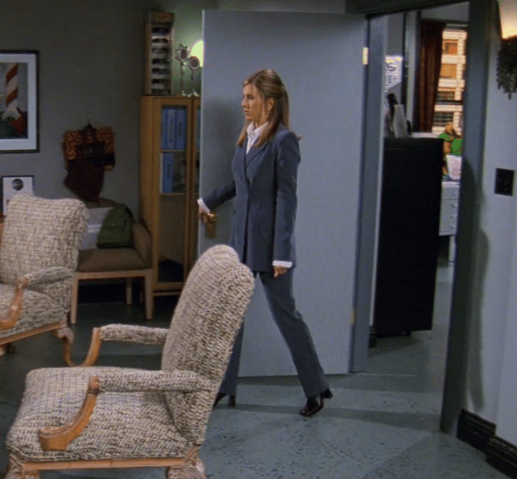 Jennifer Aniston as Rachel Green in Season 4 of 'Friends.' (Credit: Warner Bros. Television via HBO Max/Hulu)