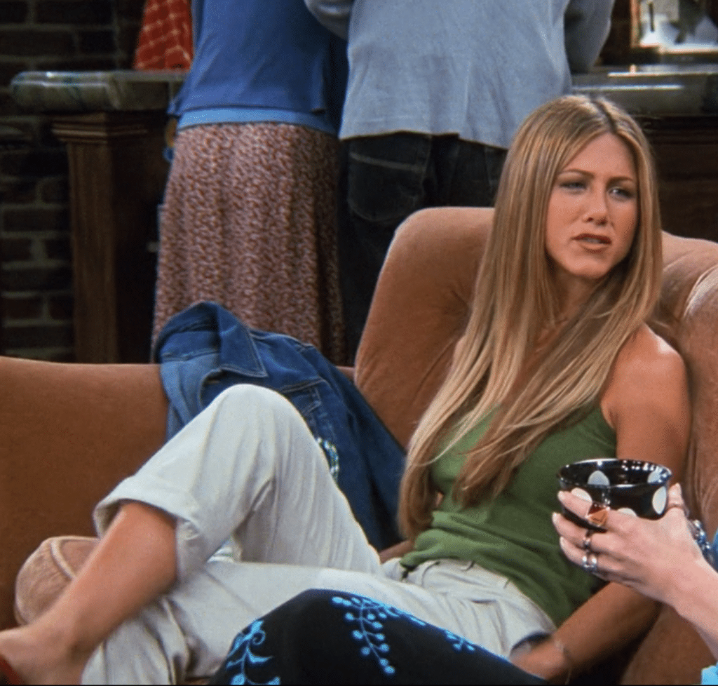 Jennifer Aniston as Rachel Green in Season 6 of 'Friends.' (Credit: Warner Bros. Television via HBO Max/Hulu)