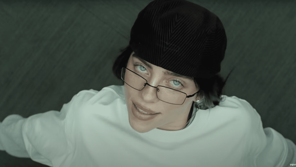 Still shot of Billie Eilish in "BIRDS OF A FEATHER" music video.