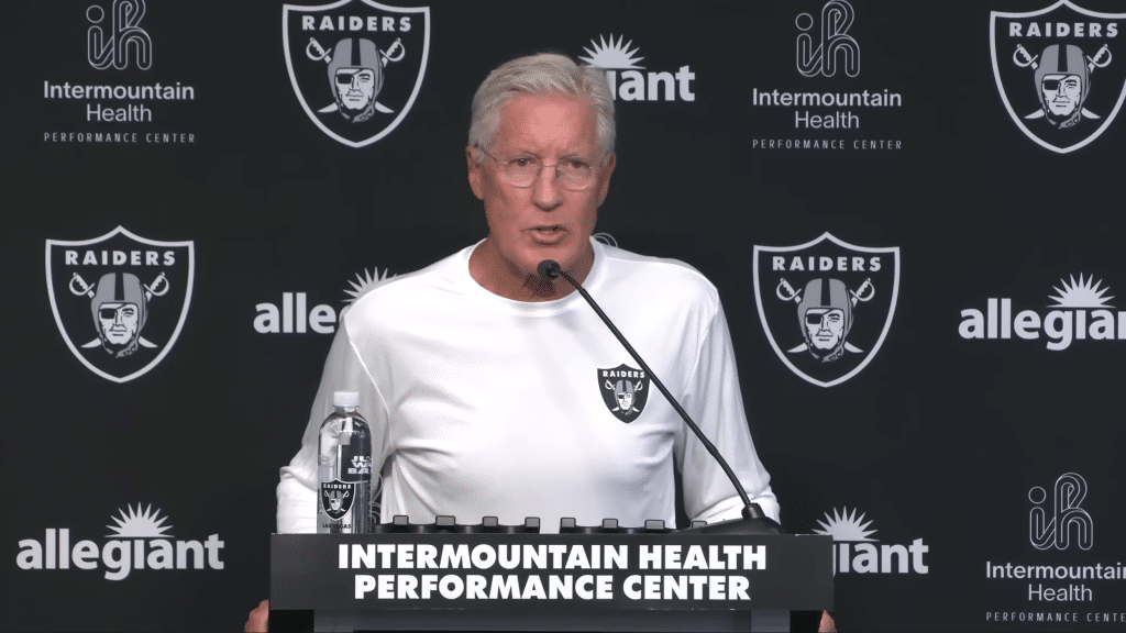 Pete Carroll addresses the media ahead of his first season as Raiders head coach.