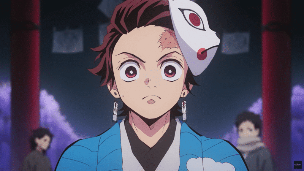Tanjiro at the Final Selection wearing his first uniform