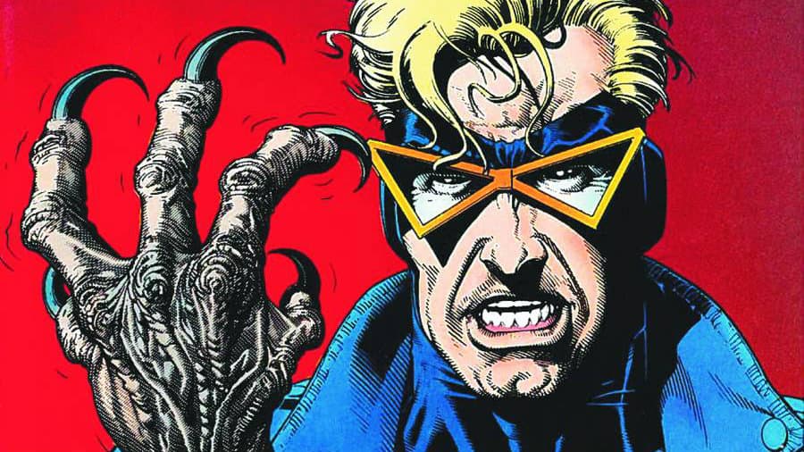 Buddy Baker (Animal Man) with his hand transforming into a huge claw.
