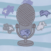 Illustration of a microphone with sheep surrounding it.
