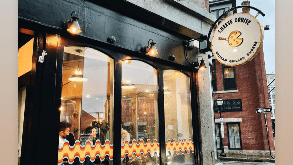 An outside view of Cheese Louise in Portland, Maine.