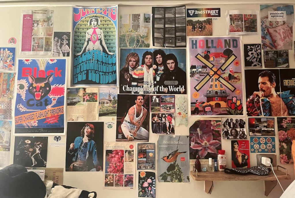 wall with posters