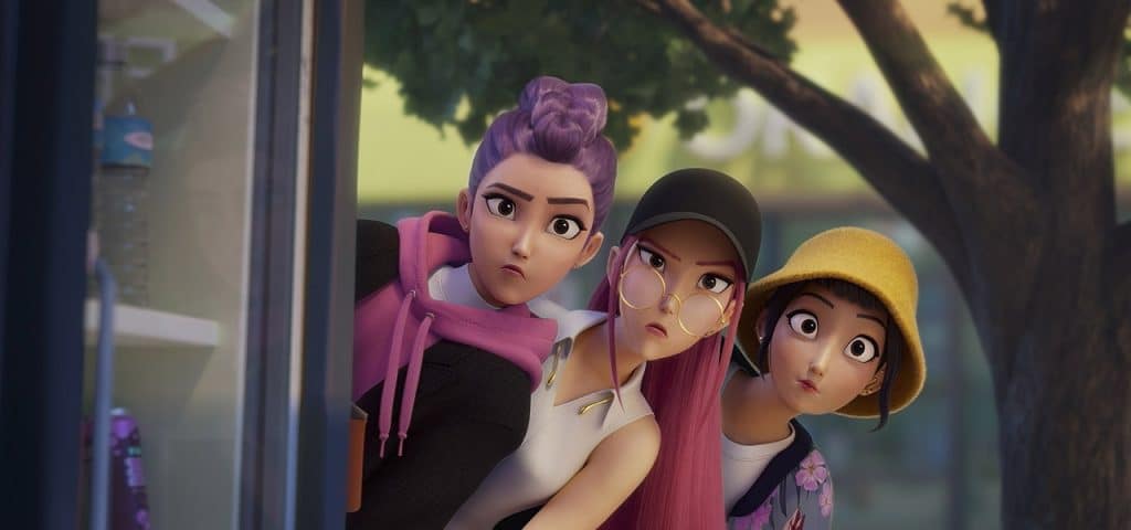Character lineup featuring Rumi, Mira and Zoey. (Credit: Netflix)