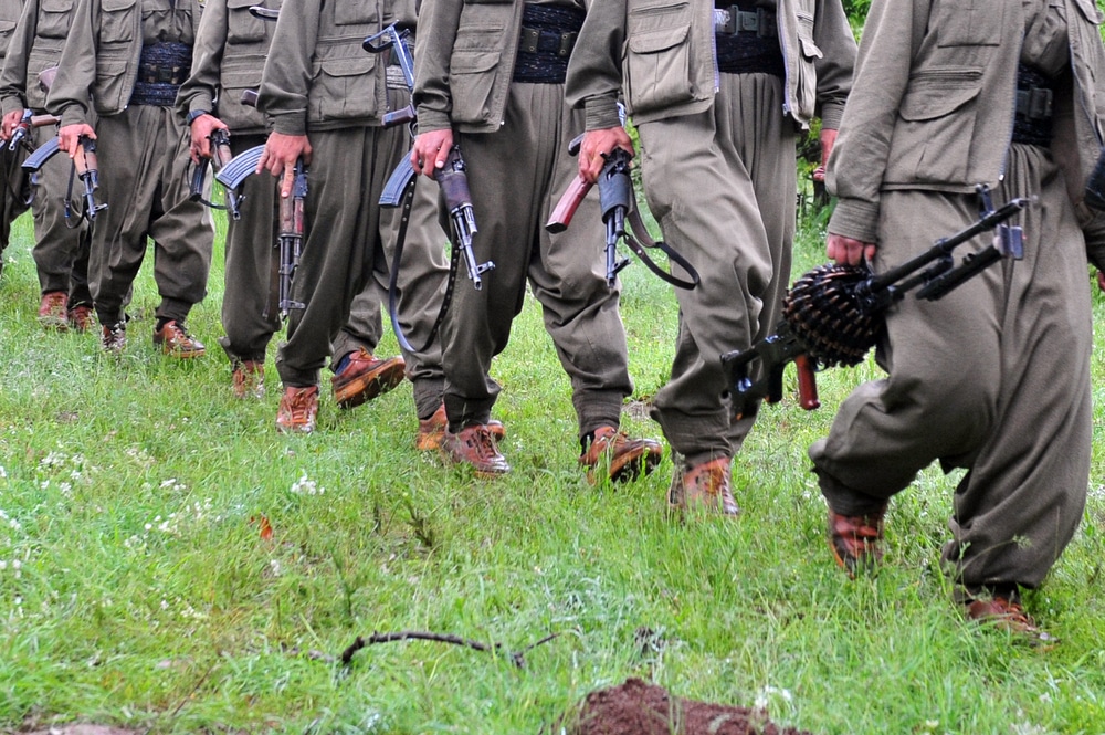 KURDISTAN, IRAQ - MAY 14: PKK (The Kurdistan Workers Party) militants crossed the border to the Iraqi soils. on May 14, 2013 in Kurdistan, Iraq.