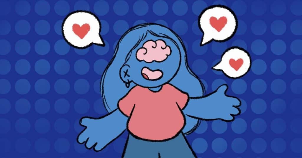 Someone sharing positive messages