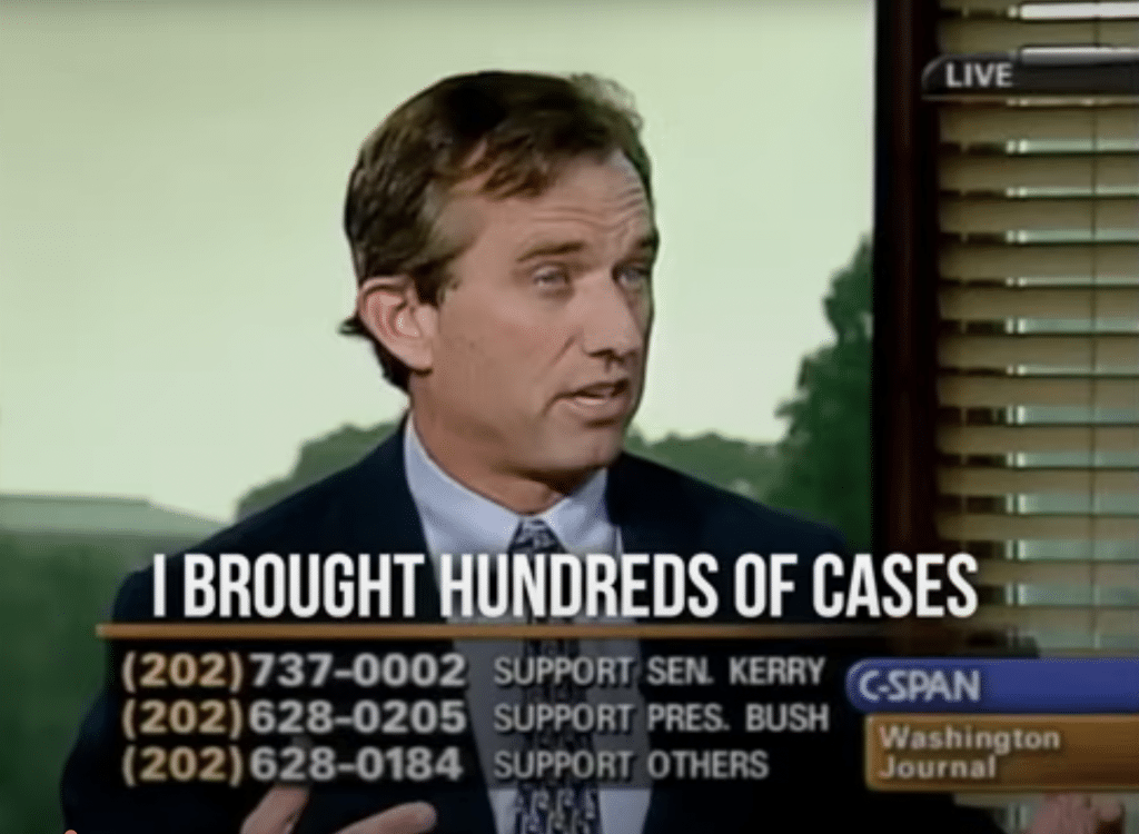 An image of a young RFK Jr. on CSPAN. Credit: My Environmental Priorities/Robert F. Kennedy Jr./YouTube