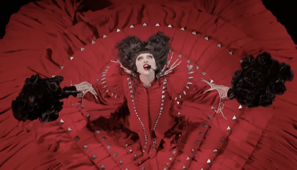 Lady Gaga performs at the "Mayhem Ball," streamed live at the VMAs.