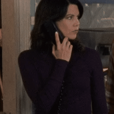 Lorelai in a stylish sweater.