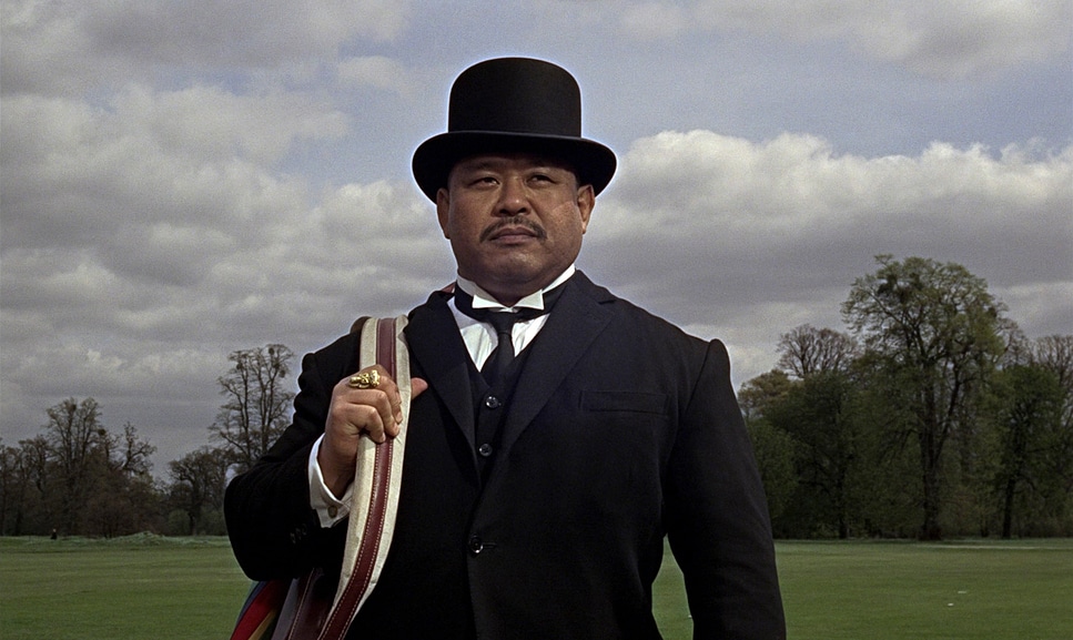 Harold Sakata as Oddjob in the James Bond film, "Goldfinger" (1964). (Image: Eon Productions).