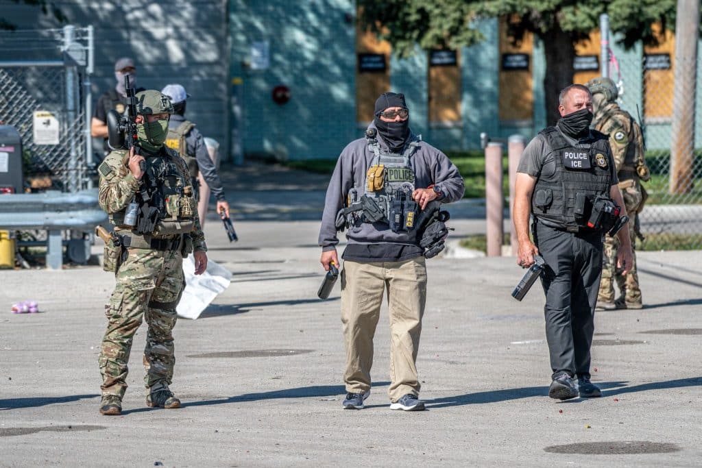 ICE agents in Broadview, Illinois