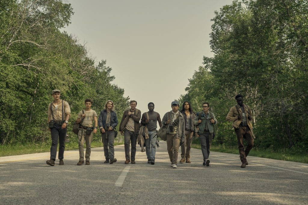 The Cast of The Long Walk on the road