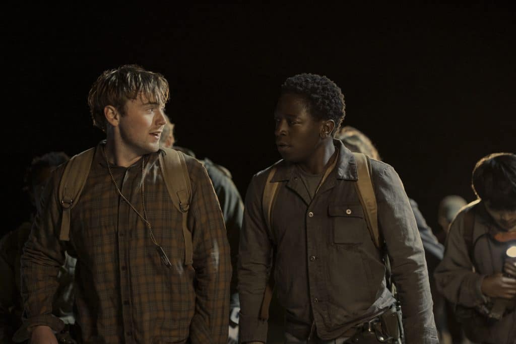 L-R: Cooper Hoffman and David Jonsson in The Long Walk