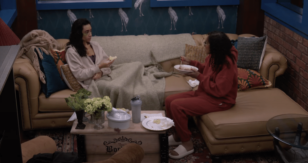 Ashley and Morgan talking inside the 'Big Brother' house