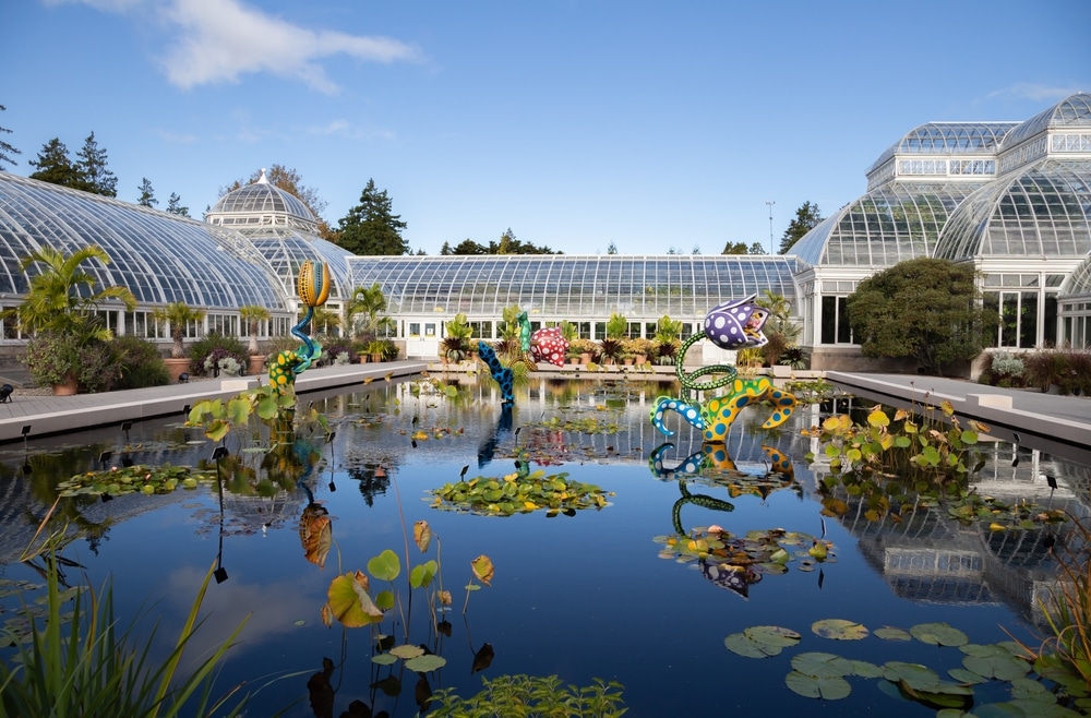 Bronx, NY - October 28,2021: NY BOTANICAL GARDEN. Shown Here is Hymn of Life - Tulips