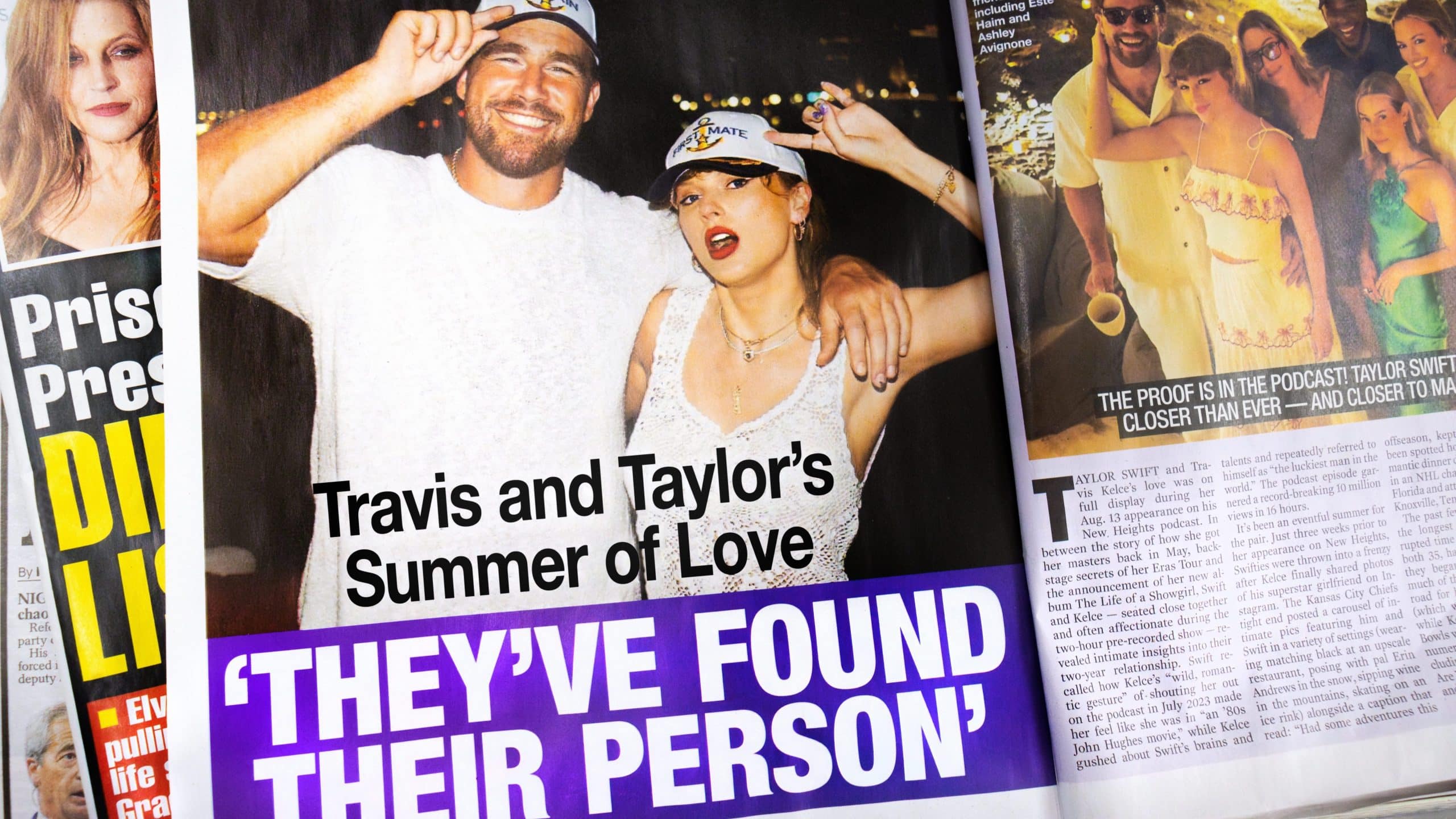 Swift and Kelce in a magazine spread.