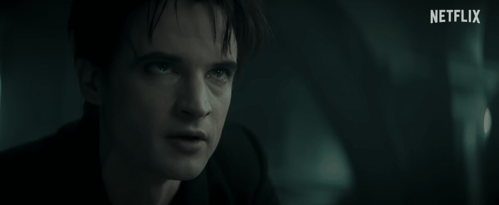 A character from the Sandman looking off screen, quite angrily