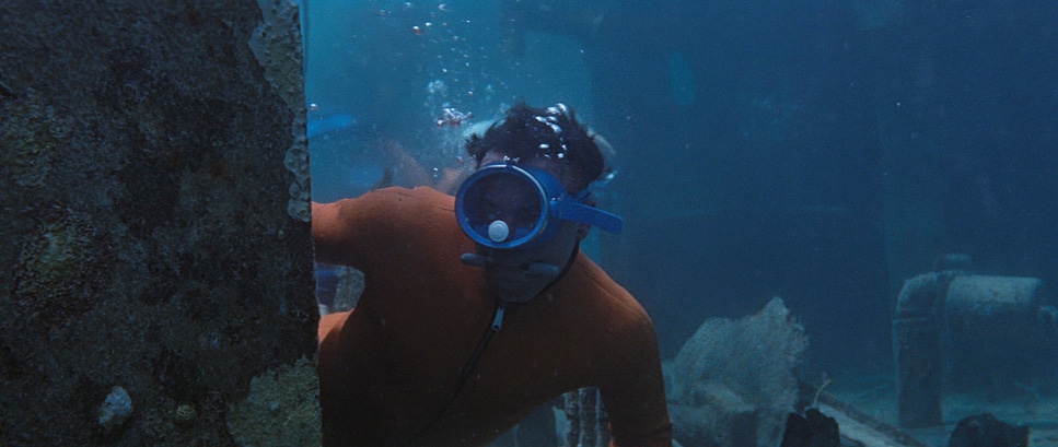 Sean Connery's (as James Bond) iconic red diving suit in "Thunderball". (Image: Eon Productions).