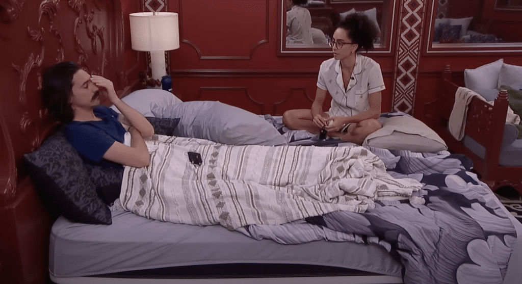 Vince and Morgan on the HOH bed in 'Big Brother 27'