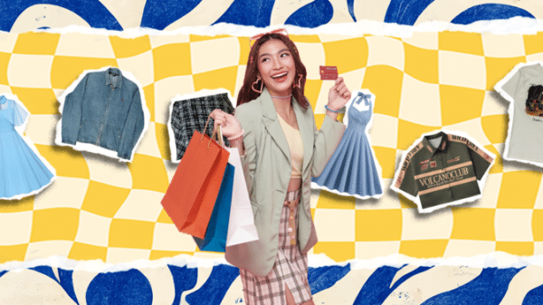 A woman vintage shopping.