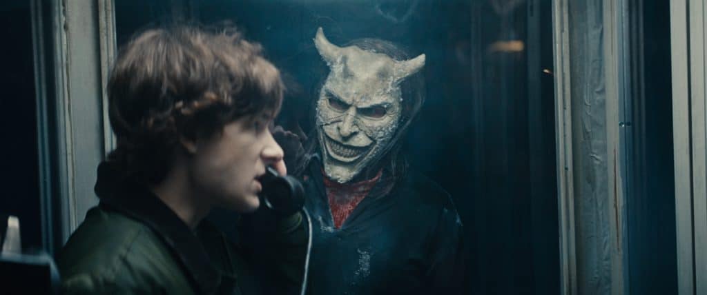 Mason Thames and Ethan Hawke as Finney Blake and The Grabber in The Black Phone 2 (2025).