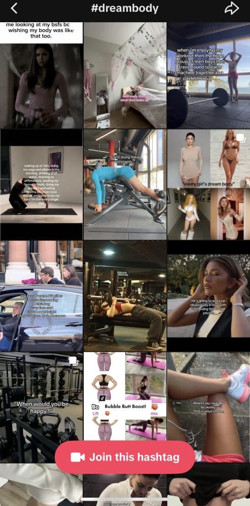 A collage of photos, most show someone working out in the gym