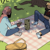 Friends doing budget-friendly activities outside