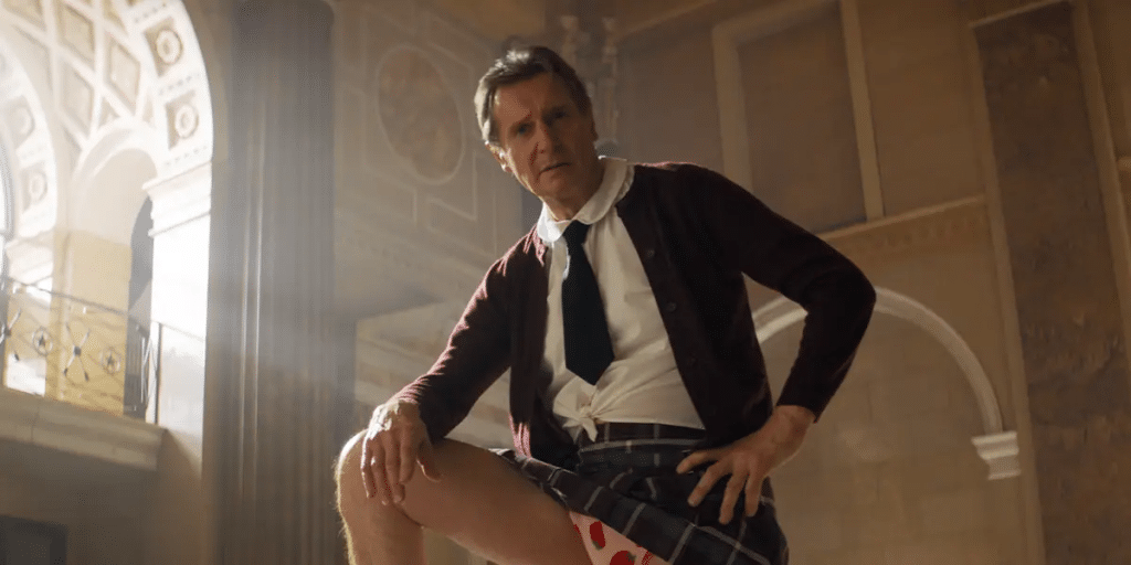 A particular set of comedic skills on display by Liam Neeson (Credit: Paramount Pictures)