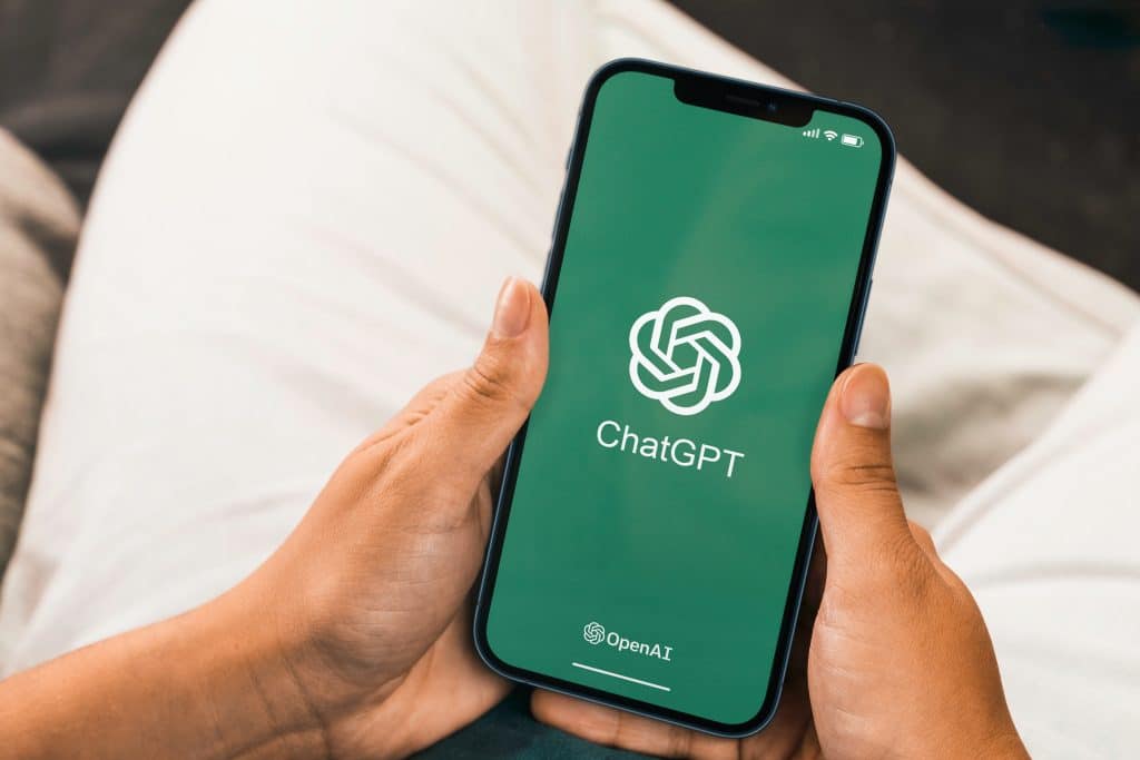 Someone using ChatGPT on their phone.
