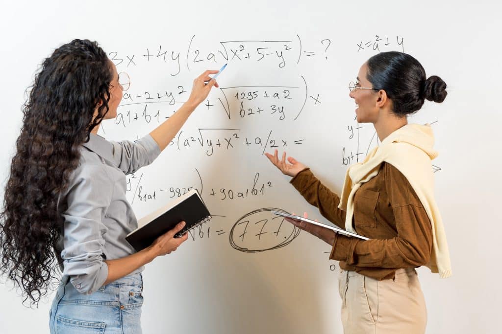 Trill Mag Equation Women trying to solve an equation.