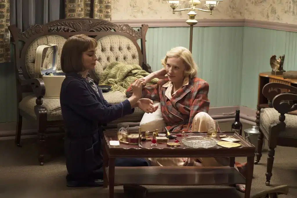 Rooney Mara and Cate Blanchett in "Carol." (Credit: Lionsgate)