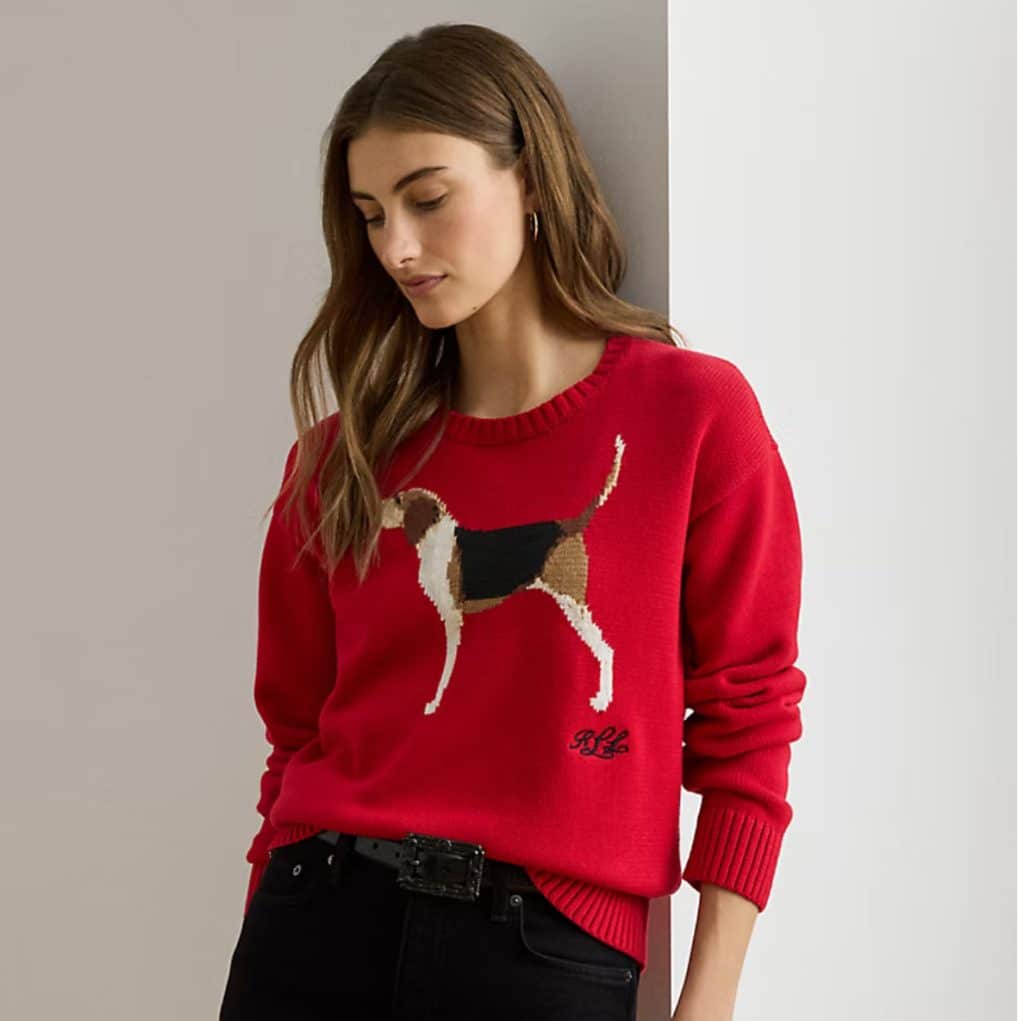 Intarsia-Knit Foxhound Cotton Jumper By Ralph Lauren
