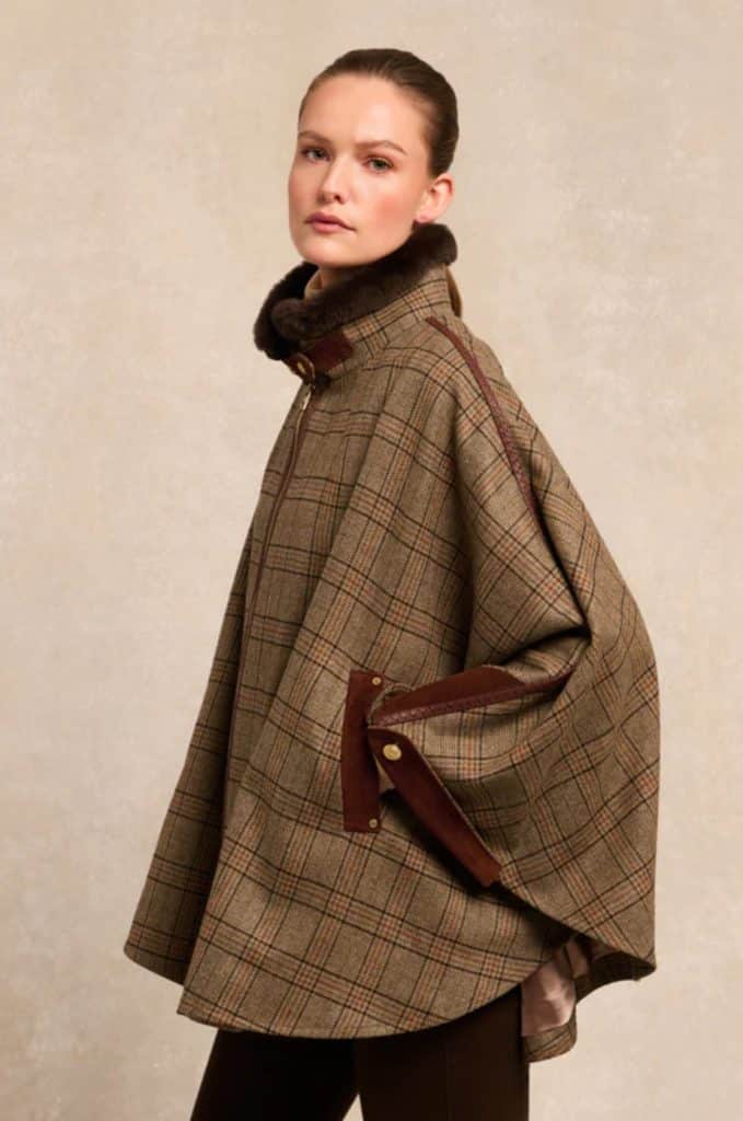 Holland Cooper Chiltern Cape in Bourbon Tweed