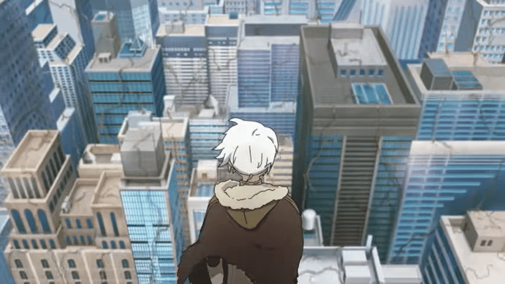 Fushi overlooking a modern city