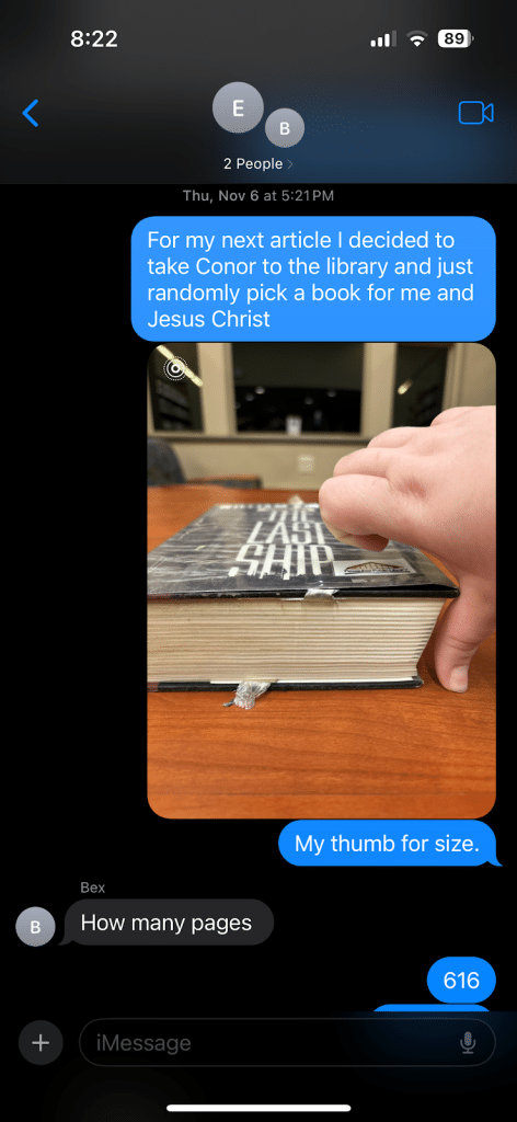 Screenshot of a text converation