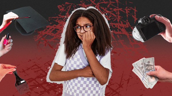 Young black girl being influenced to pursue different things