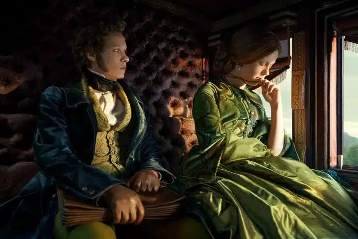 Elizabeth, wearing a green dress. (Credit: Netflix)
