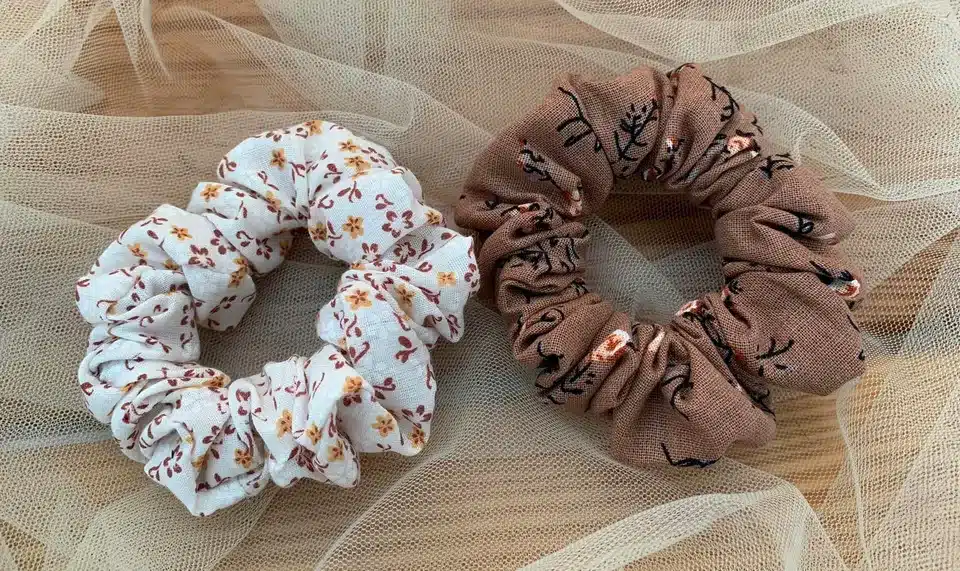 Two scrunchies with a floral design. (Image Credit: Printerval)
