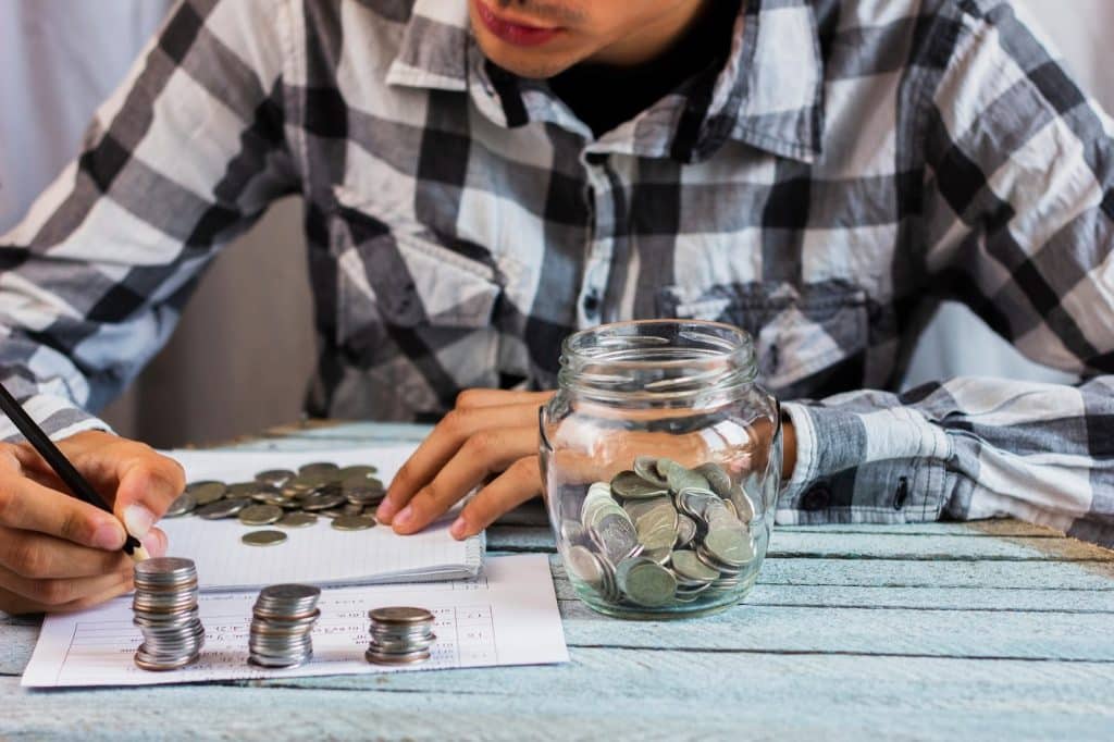 Photo: Sorting savings and tracking small amounts for personal budgeting -