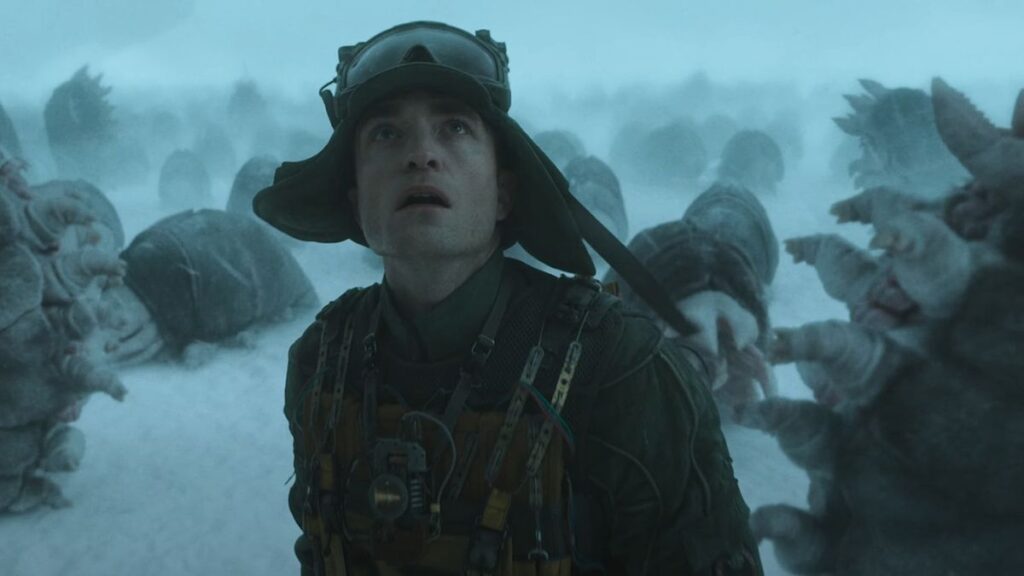 Robert Pattinson in "Mickey 17." (Credit: Warner Bros)