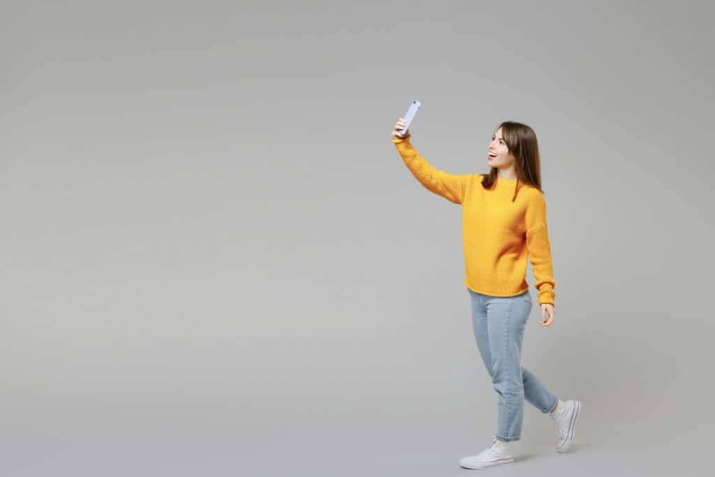 A girl taking a selfie