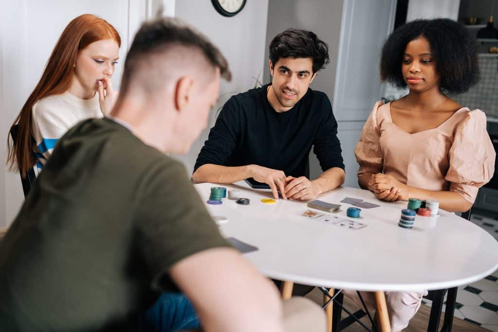 Friends playing poker together